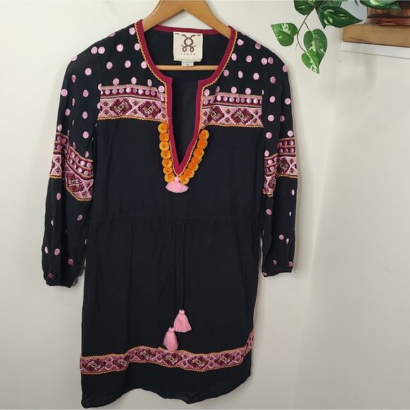 Figue Savannah Tasseled Embroidered Dress Size XS - Picture 4 of 10